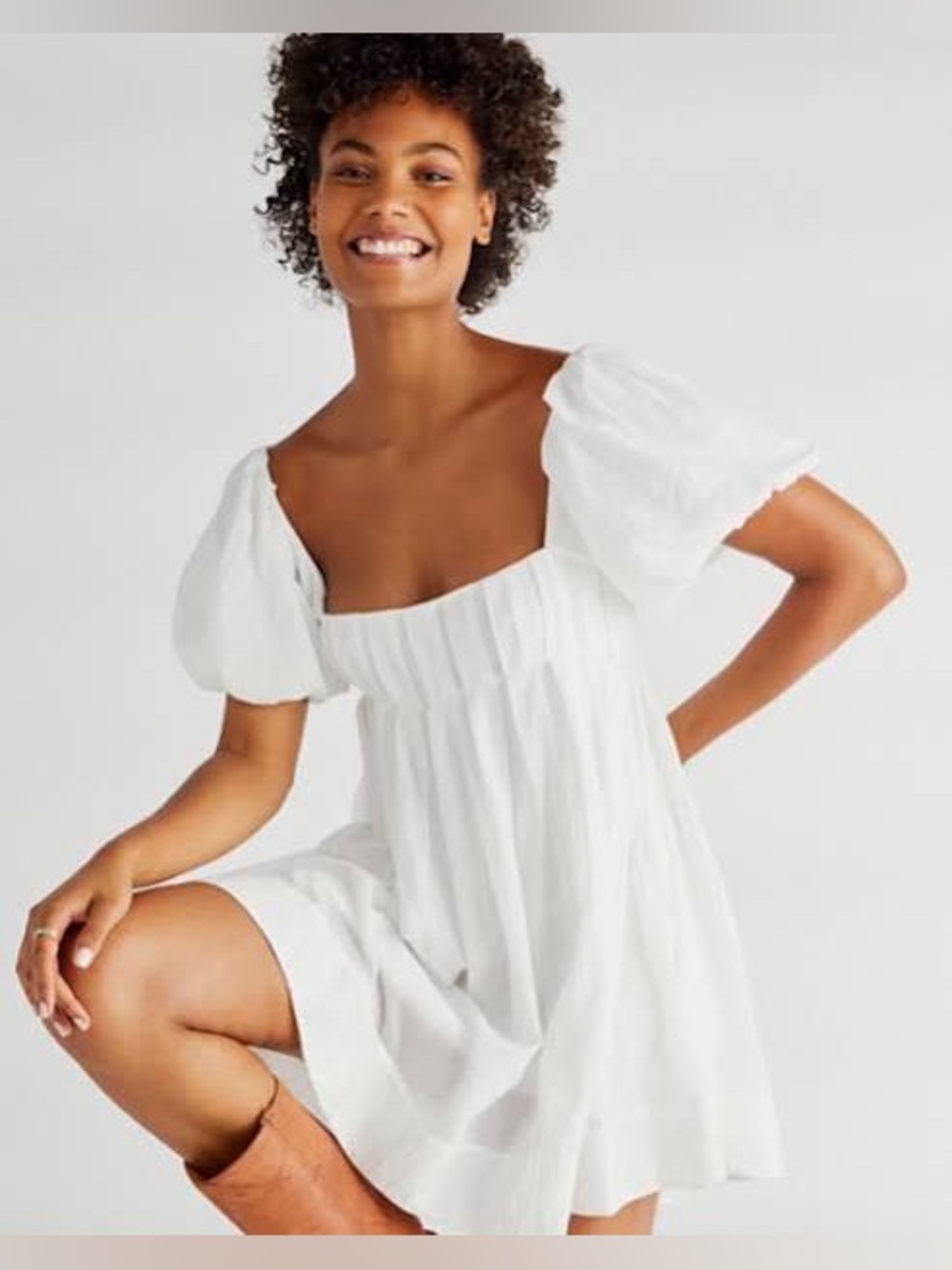 Free People free-est Marina Mini Dress Ivory White Size L Like New